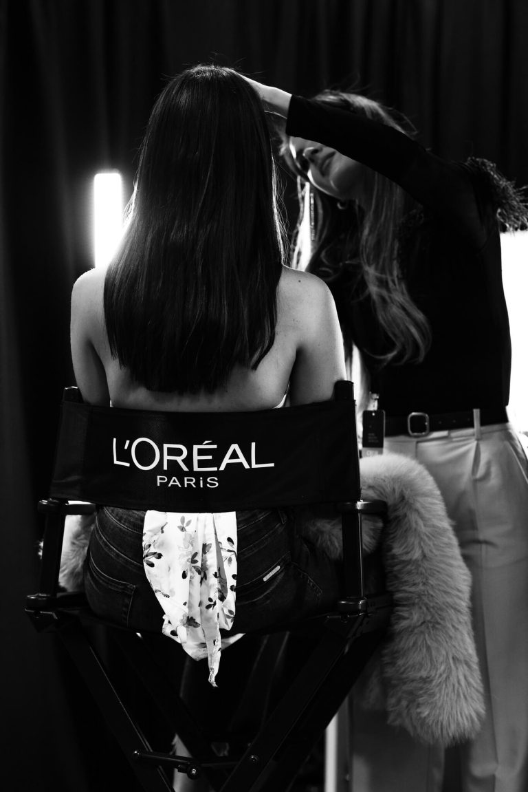 Backstage in a L'Oréal Paris make-up chair, photographed by Indirect Media